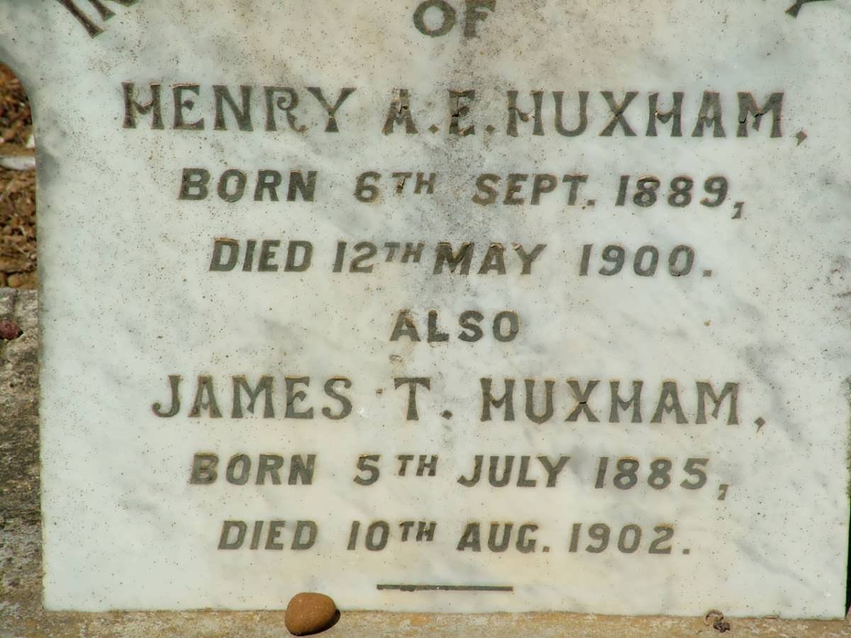 HUXHAM James T. 1885-1902 :: HUXHAM Henry A.E. 1889-1900