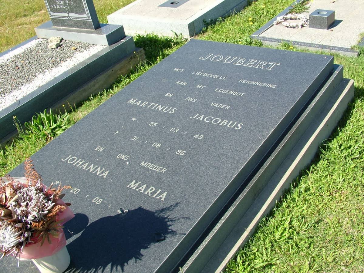 JOUBERT Martinus Jacobus 1949-1996 &amp; Johanna Maria 1949-