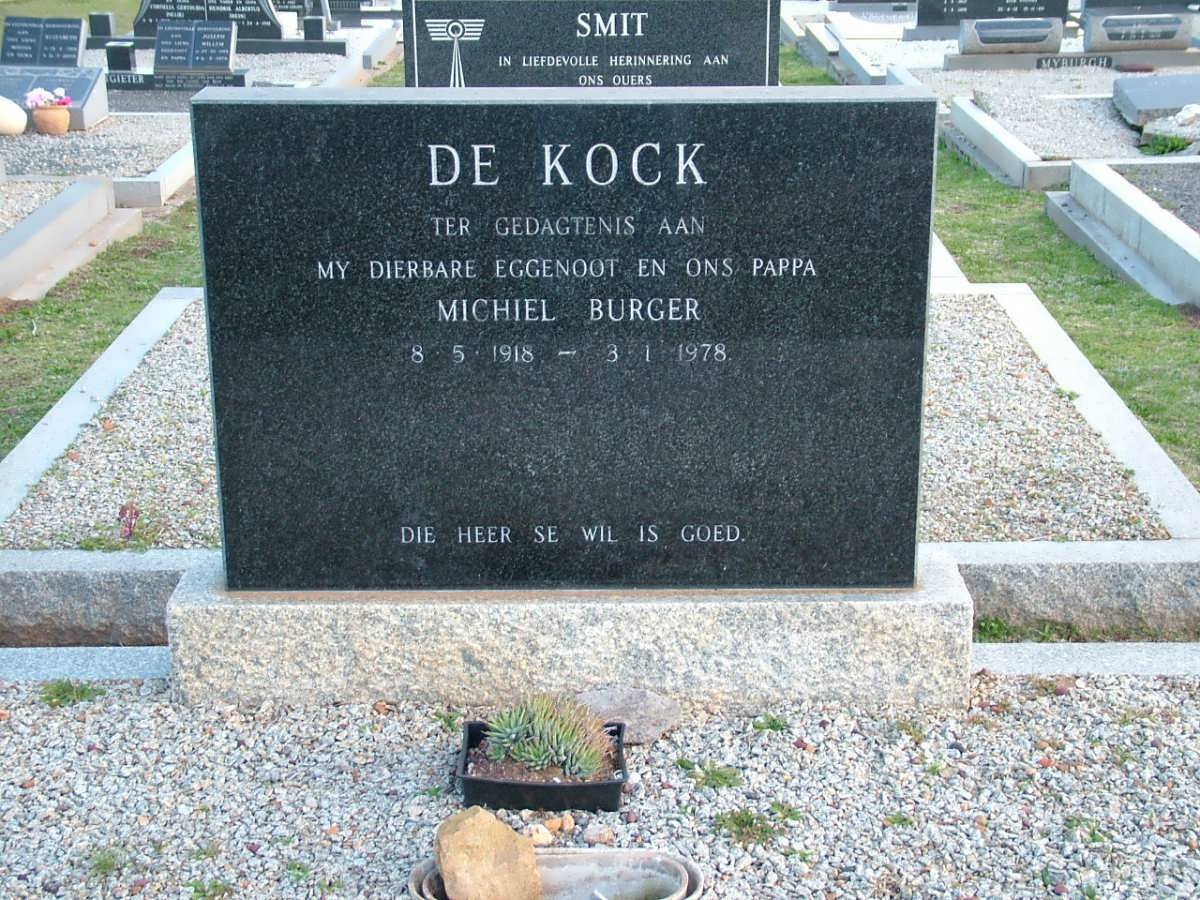 KOCK Michiel Burger, de 1918-1978