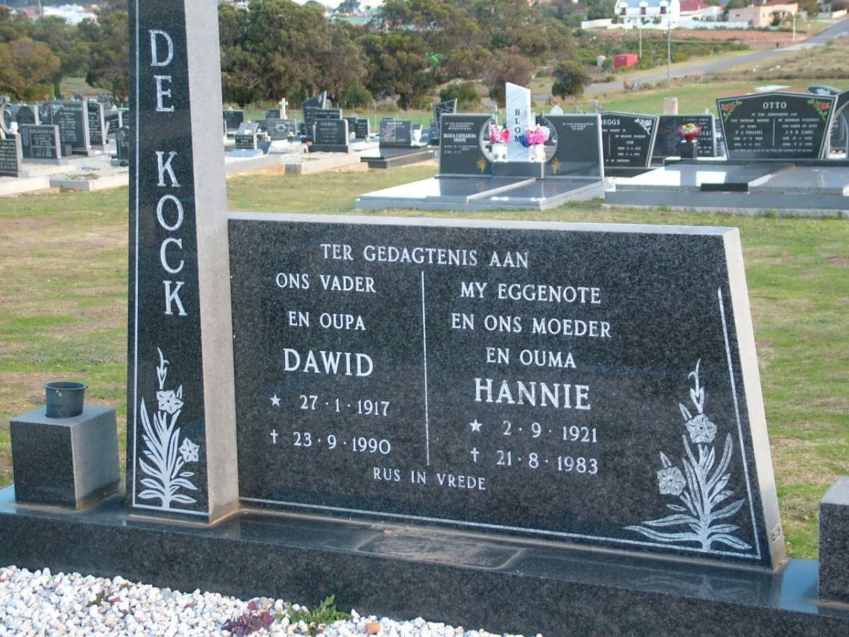 KOCK Dawid, de 1917-1990 &amp; Hannie 1921-1983