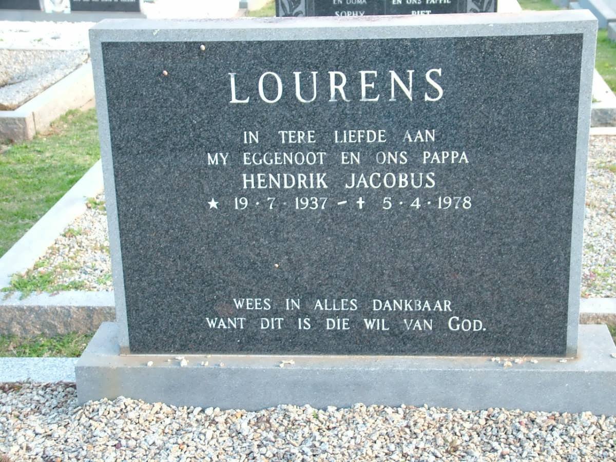 LOURENS Hendrik Jacobus 1937-1978