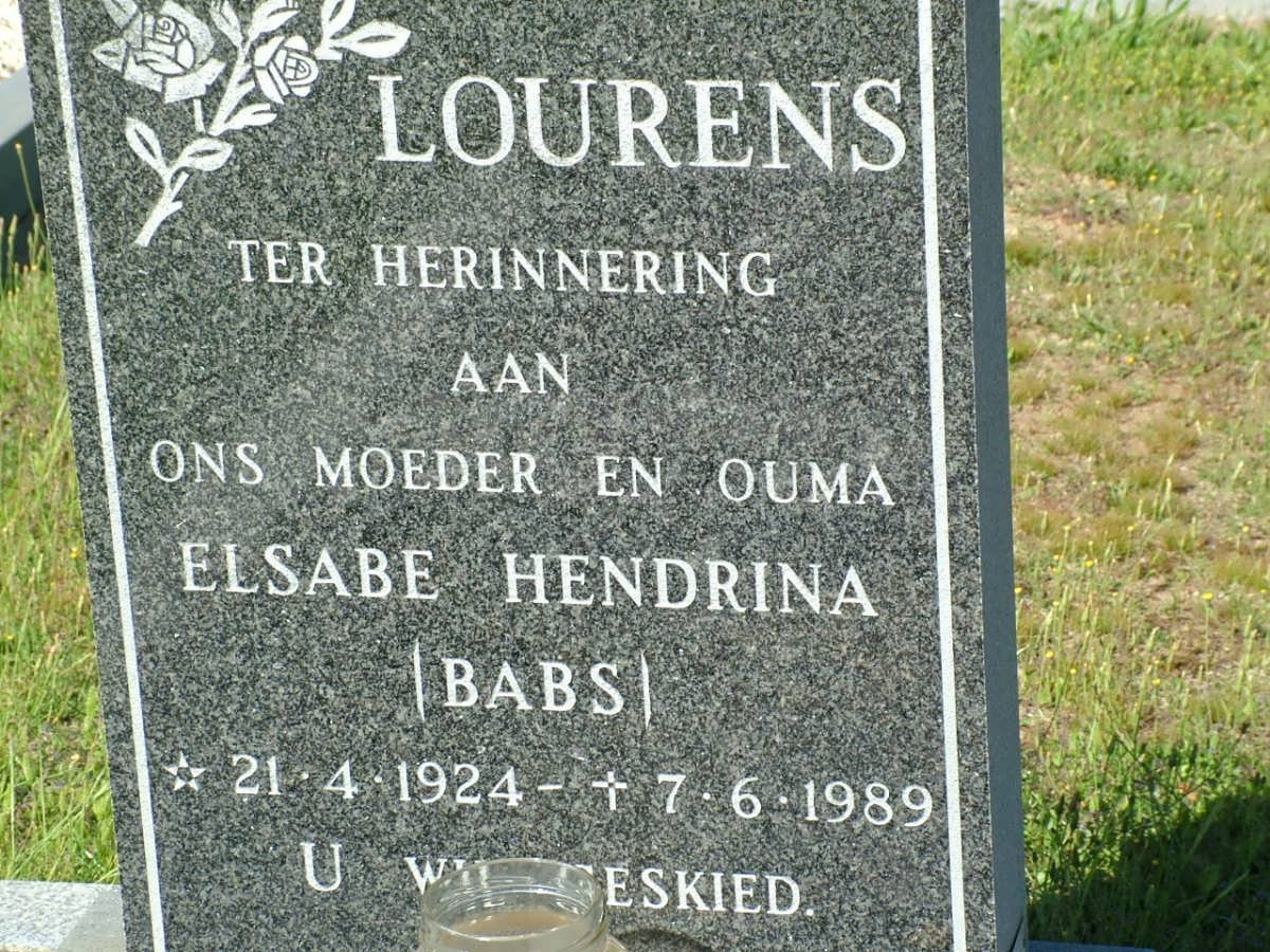 LOURENS Elsabe Hendrina 1924-1989