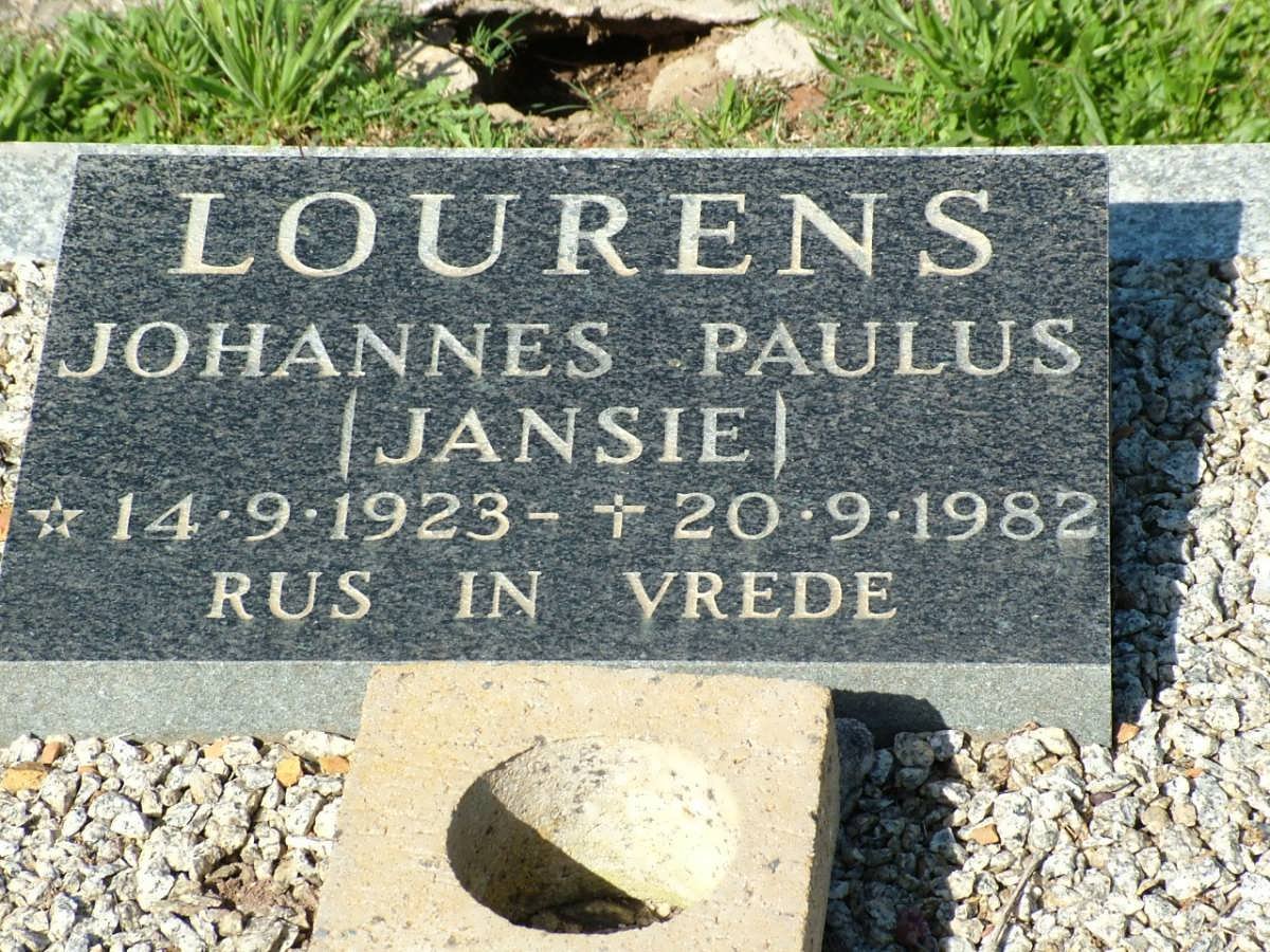 LOURENS Johannes Paulus 1923-1982