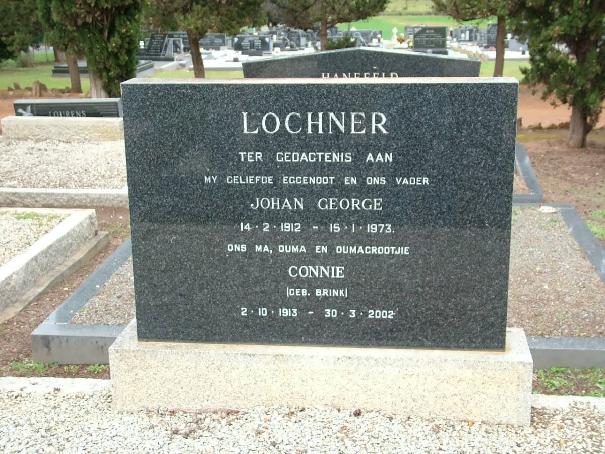 LOCHNER Johan George 1912-1973 &amp; Connie BRINK 1913-2002