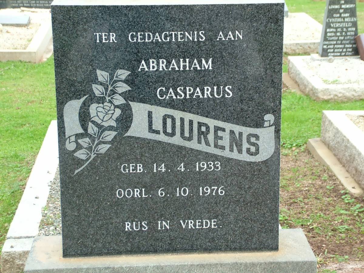 LOURENS Abraham Casparus 1933-1976