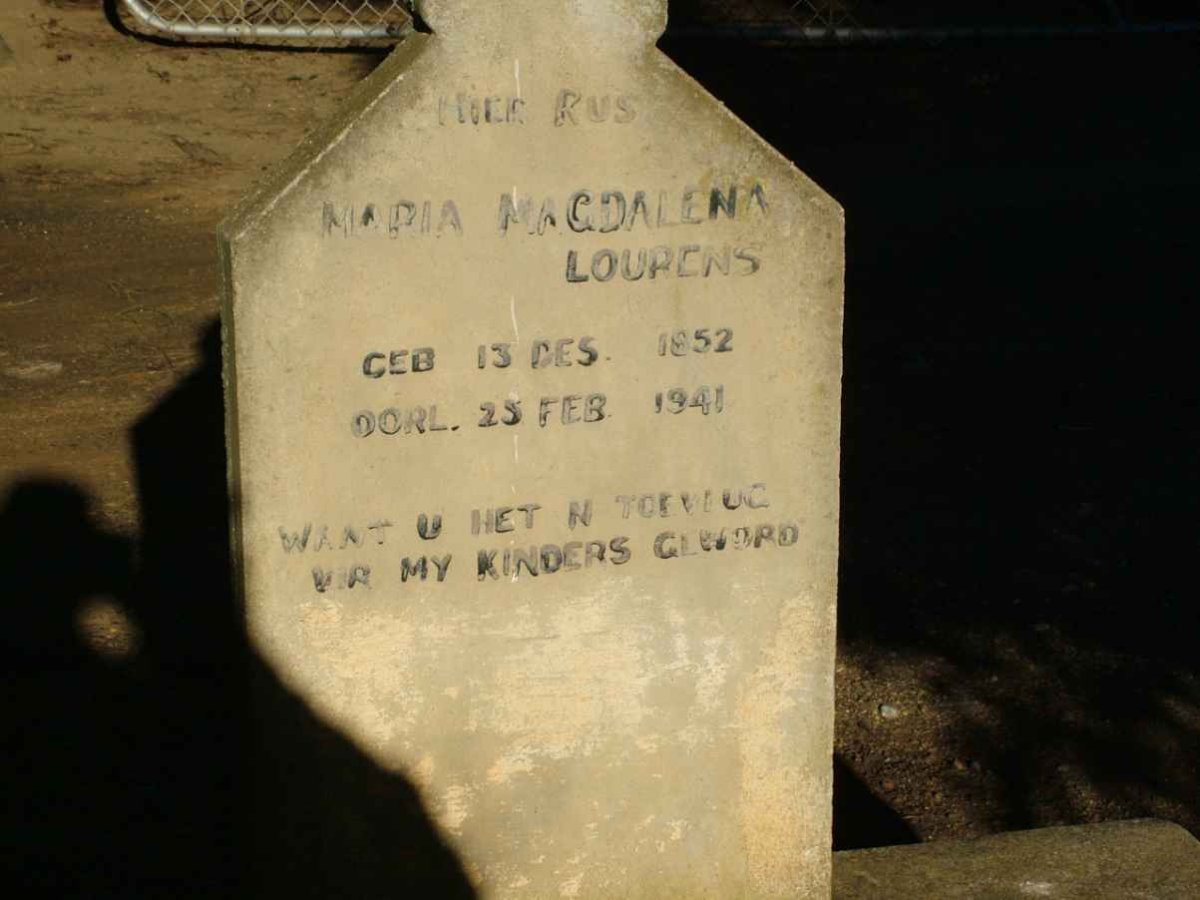 LOURENS Maria Magdalena 1852-1941