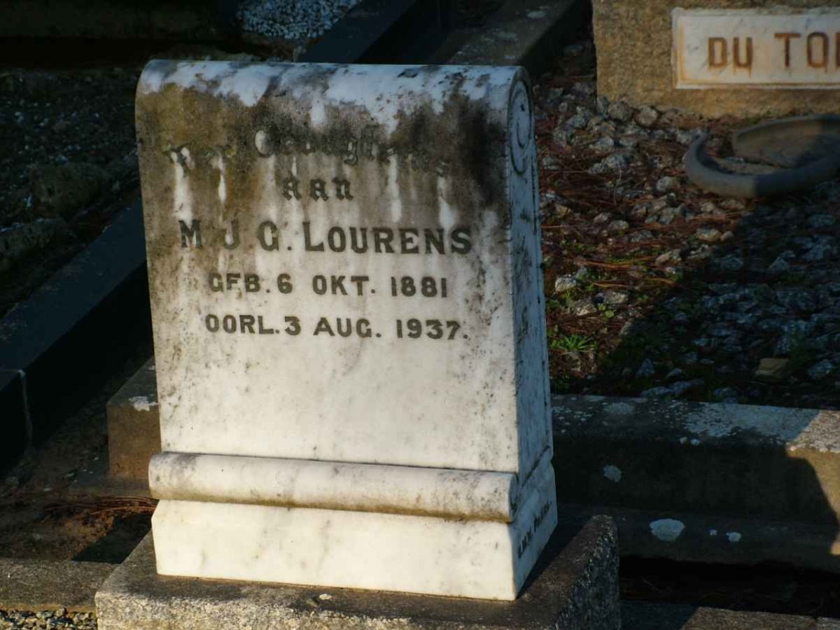 LOURENS M.J.G. 1881-1937