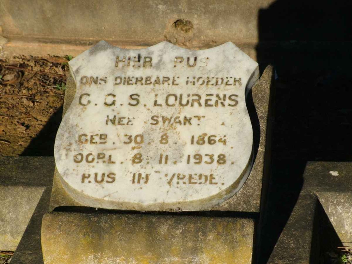 LOURENS C.G.S. nee SWART 1864-1938