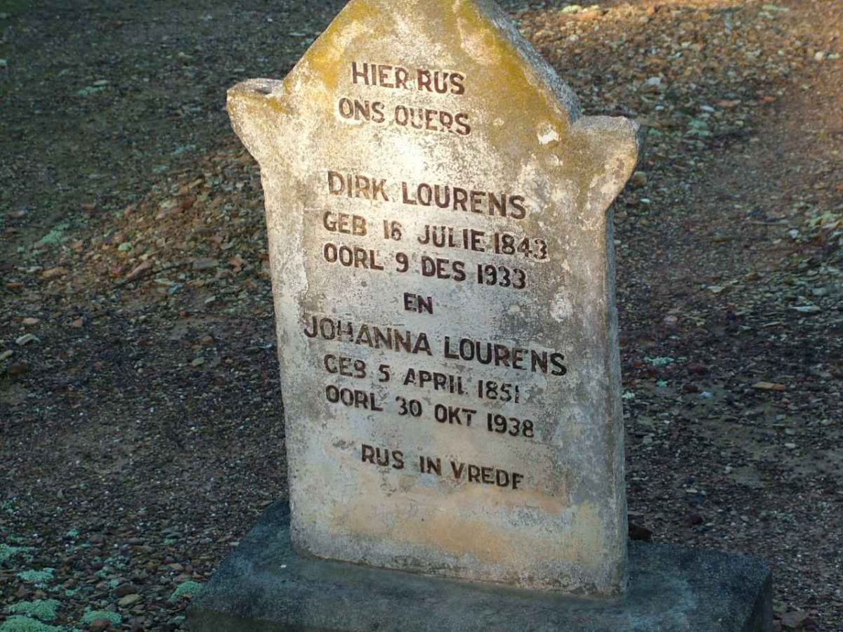 LOURENS Dirk 1843-1933 &amp; Johanna 1851-1938