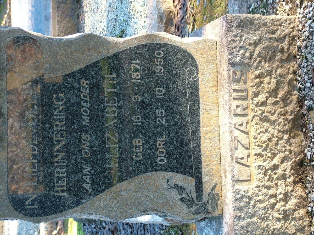 LAZARUS Elizabeth 1871-1950