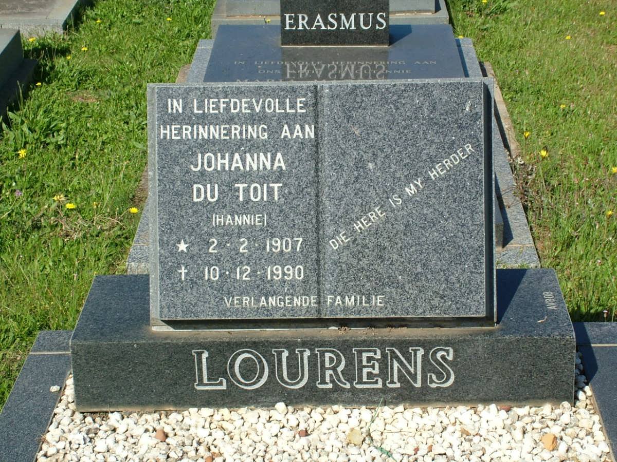 LOURENS Johanna du Toit 1907-1990