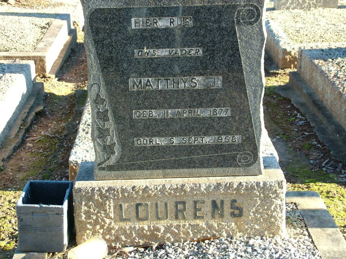 LOURENS Matthys J. 1877-1958