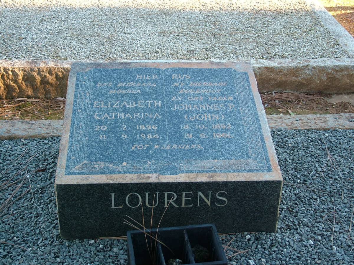 LOURENS Johannes P. 1892-1961 &amp; Elizabeth Catharina 1896-1984