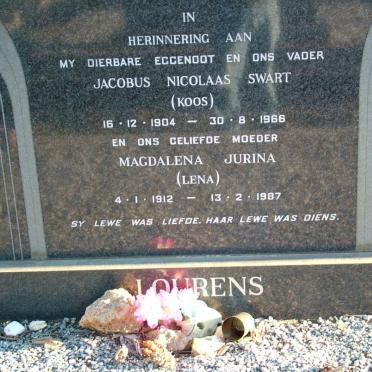 LOURENS Jacobus Nicolaas Swart 1904-1966 &amp; Magdalena Jurina 1912-1987