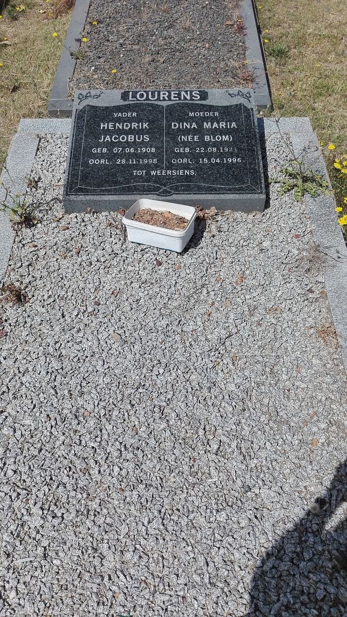 LOURENS Hendrik Jacobus 1908-1998 &amp; Dina Maria BLOM 1921-1996