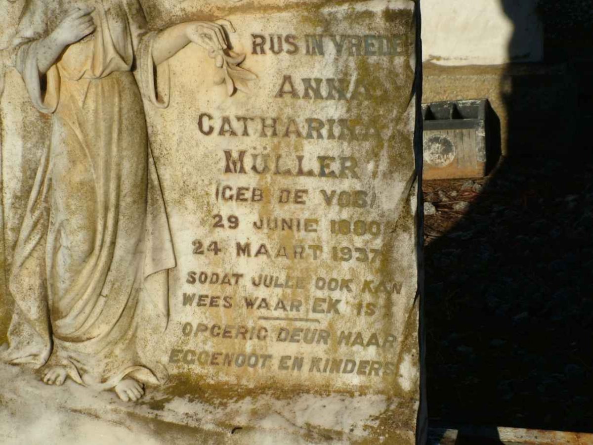 MÜLLER Anna Catharina nee DE VOS 1880-1937