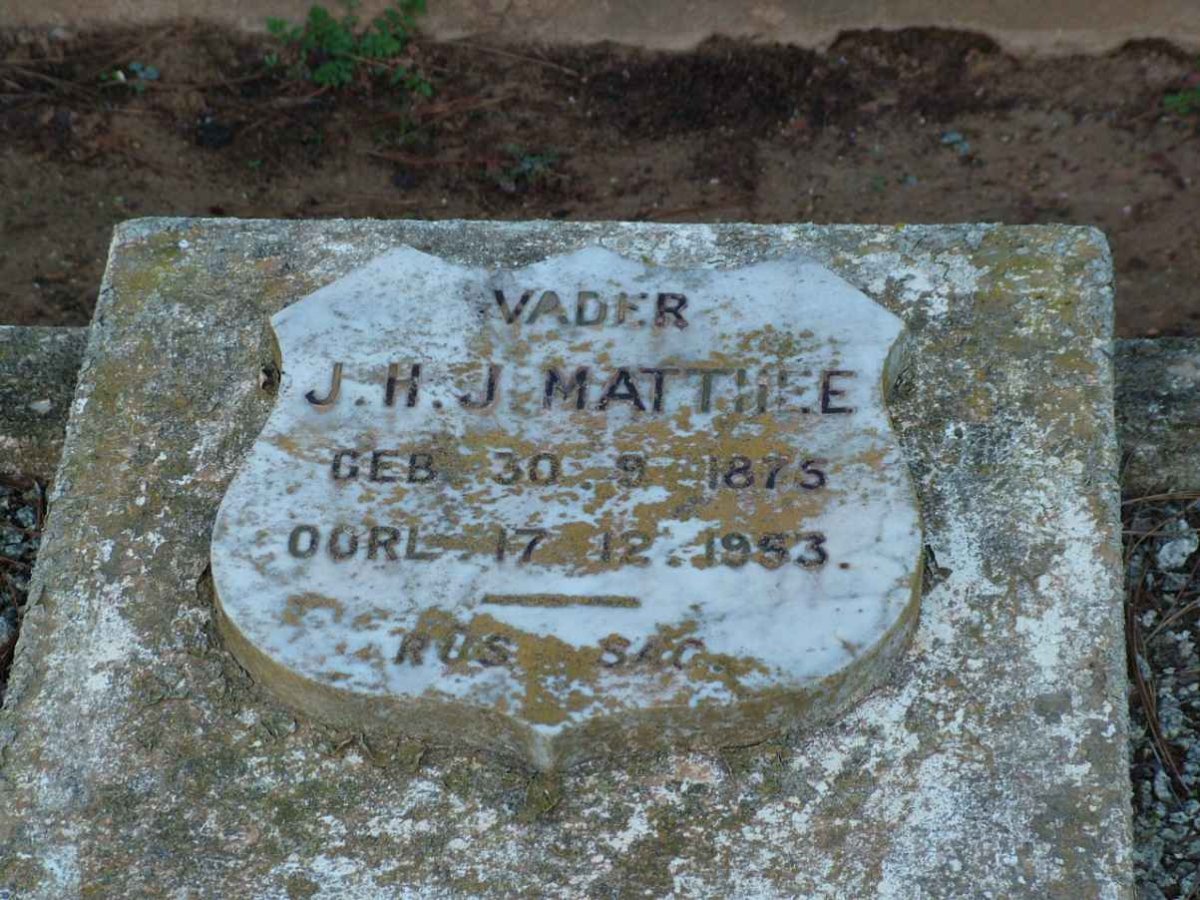 MATTHEE J.H.J. 1875-1953