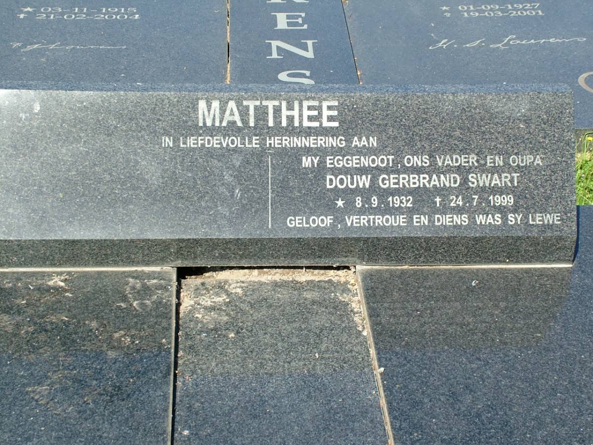 MATTHEE Douw Gerbrand Swart 1932-1999