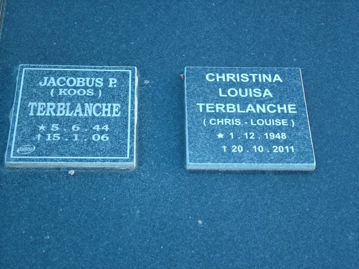 TERBLANCHE Jacobus P. 1944-2006 &amp; Christina Louisa 1948-2011