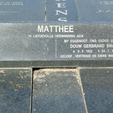 MATTHEE Douw Gerbrand Swart 1932-1999