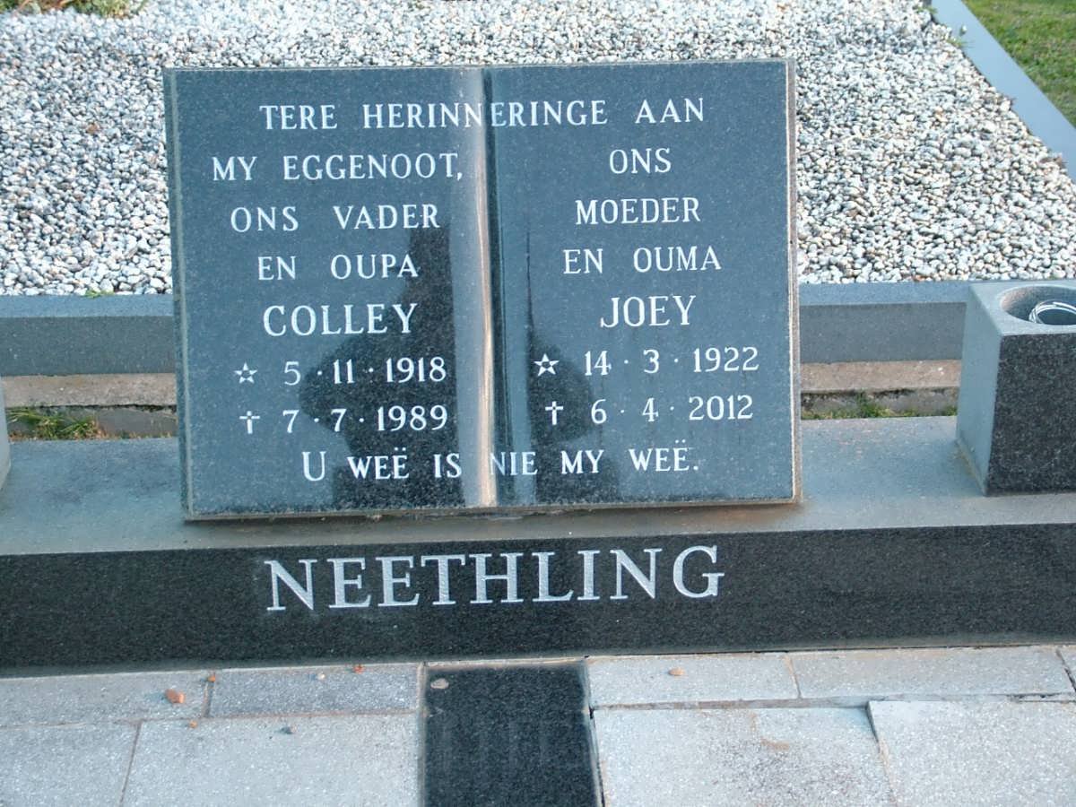 NEETHLING Colley 1918-1989 &amp; Joey 1922-2012