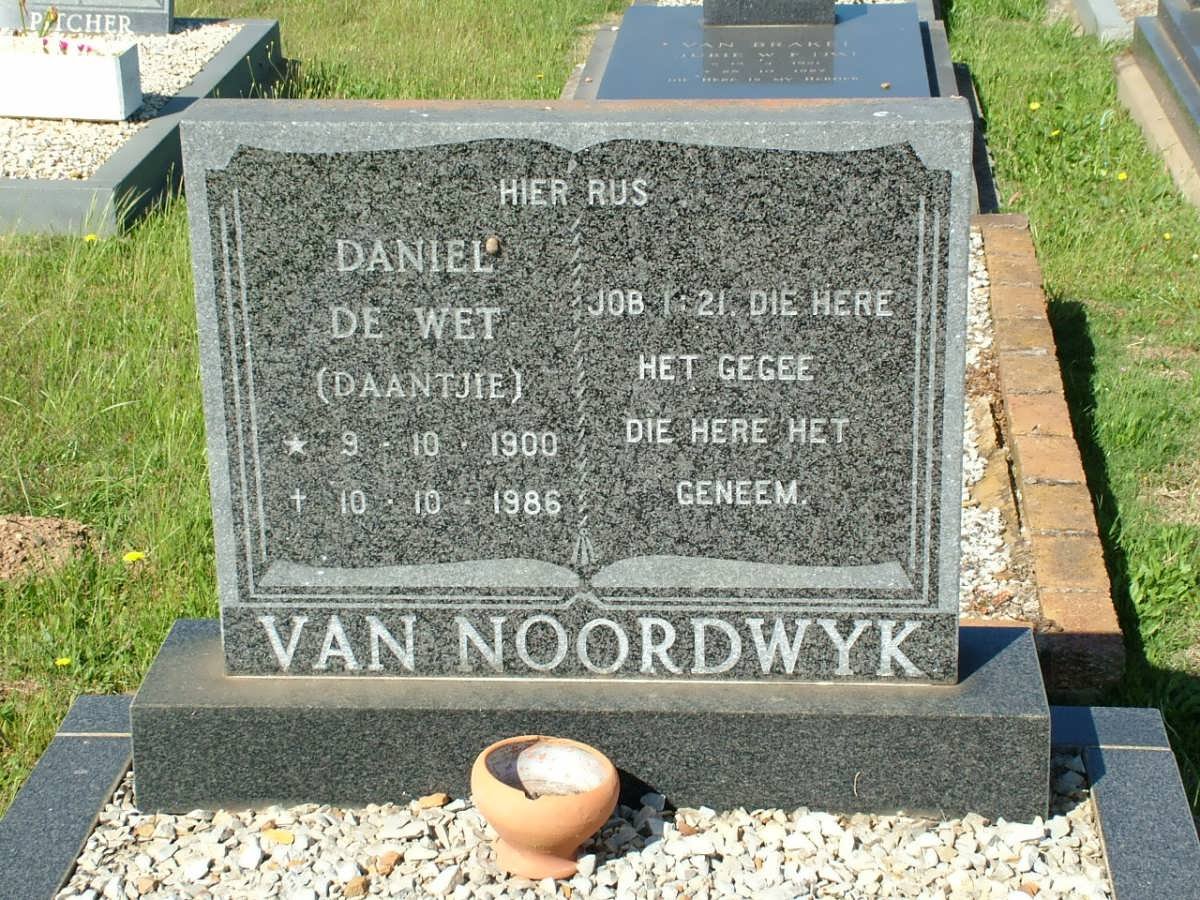 NOORDWYK Daniel de Wet, van 1900-1986