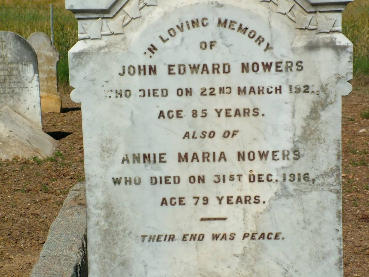 NOWERS John Edward -1921 &amp; Annie Maria -1916