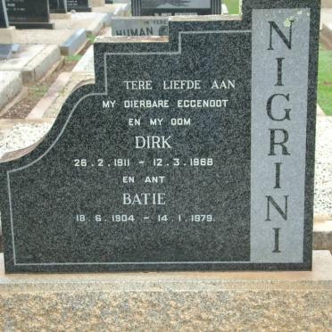 NIGRINI Dirk 1911-1968 &amp; Batie 1904-1979