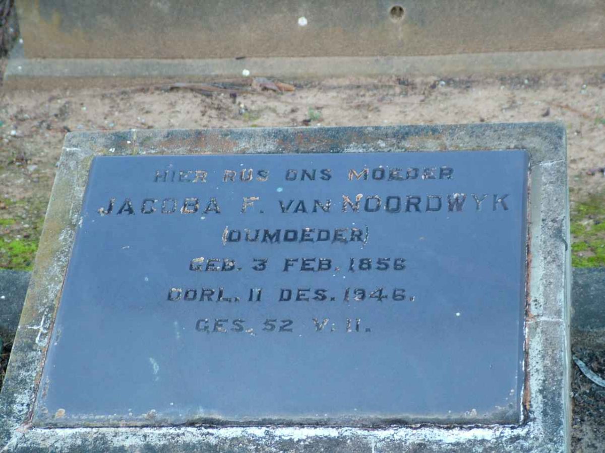 NOORDWYK Jacoba F., van 1856-1946