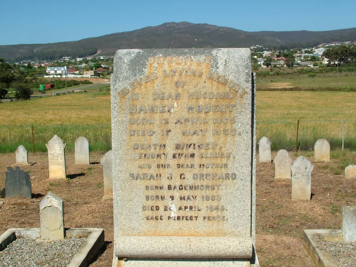 ORCHARD James Robert 1863-1935 &amp; Sarah J.G. BADENHORST 1883-1945
