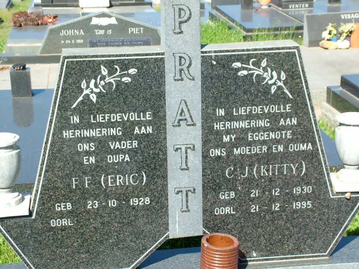 PRATT F.F. 1928- &amp; C.J. 1930-1995
