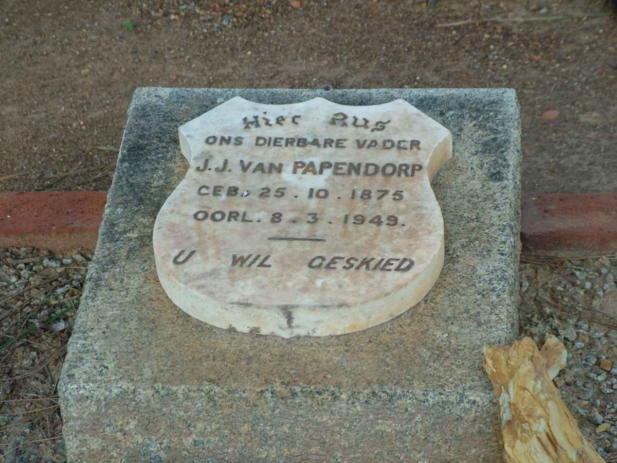 PAPENDORP J.J., van 1875-1949