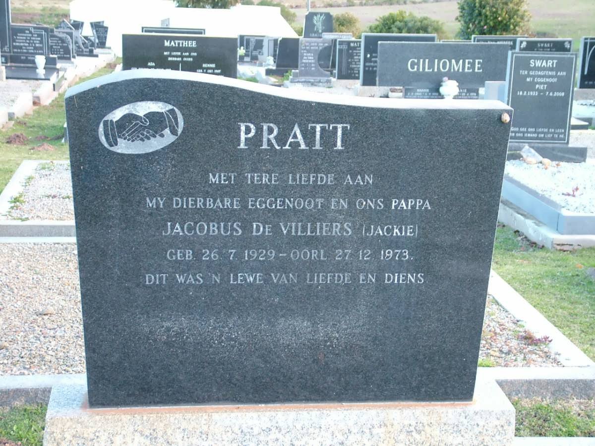PRATT Jacobus De Villiers 1929-1973