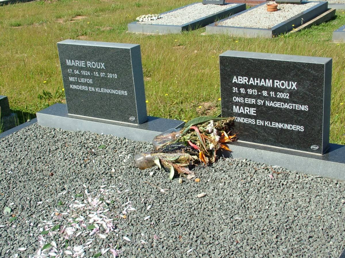 ROUX Abraham 1913-2002 &amp; Marie 1924-2010