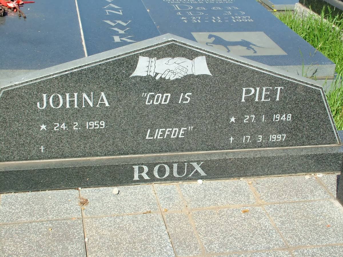 ROUX Piet 1948-1997 &amp; Johna 1959-