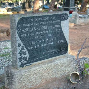 SMIT Hendrik P.. 1883-1963 &amp; Cornelia S.E.F. LOURENS 1896-1962
