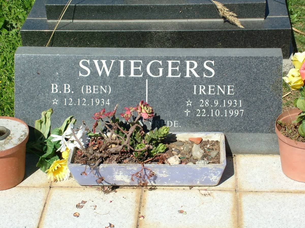 SWIEGERS B.B. 1934- &amp; Irene 1931-1997