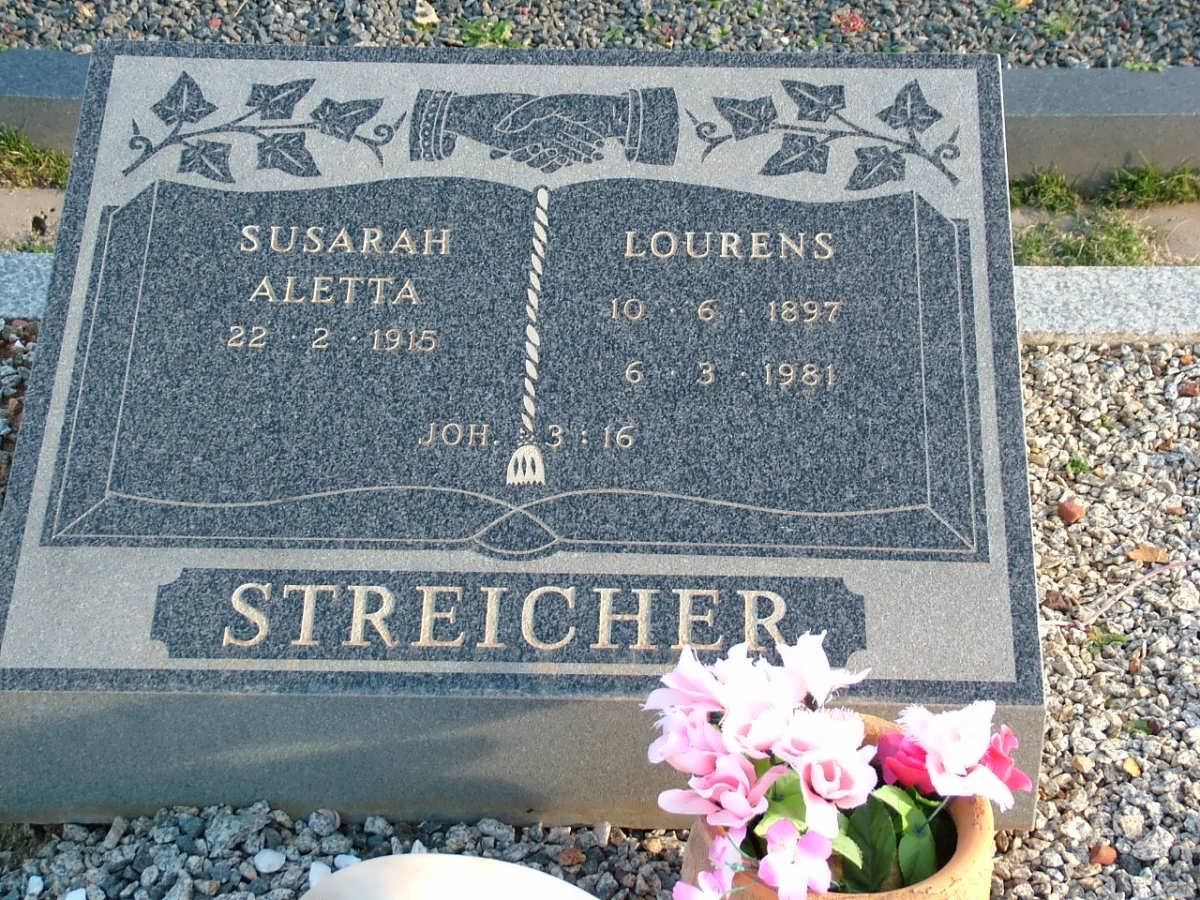 STREICHER Lourens 1897-1981 &amp; Susarah Aletta 1915-