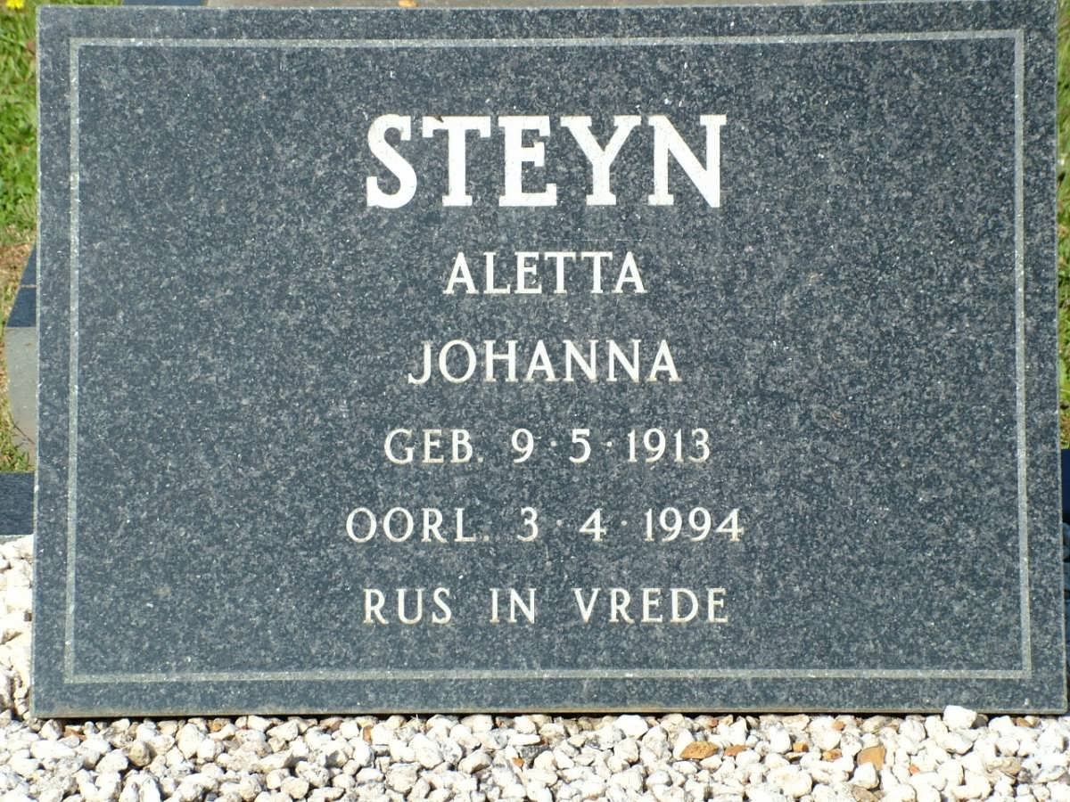 STEYN Aletta Johanna 1913-1994