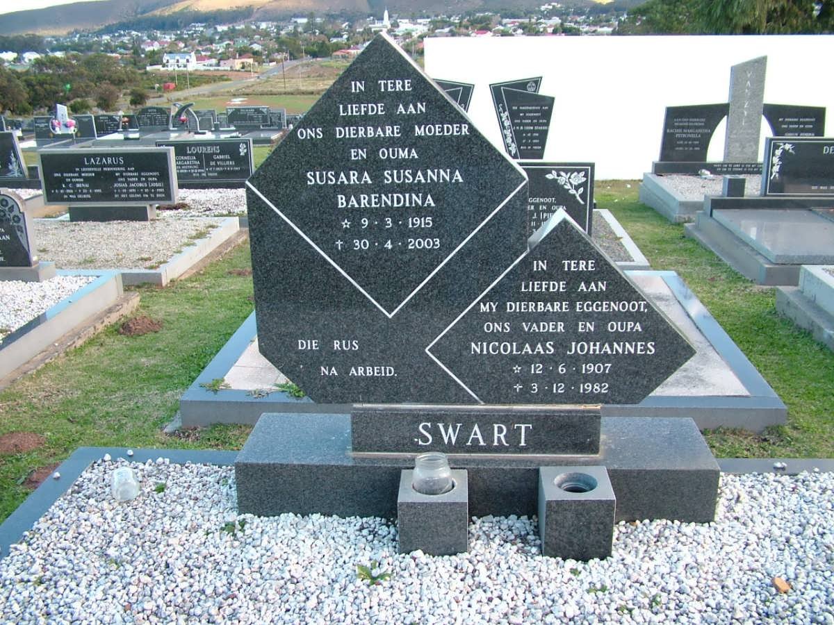 SWART Nicolaas Johannes 1907-1982 &amp; Susara Susanna Barendina 1915-2003