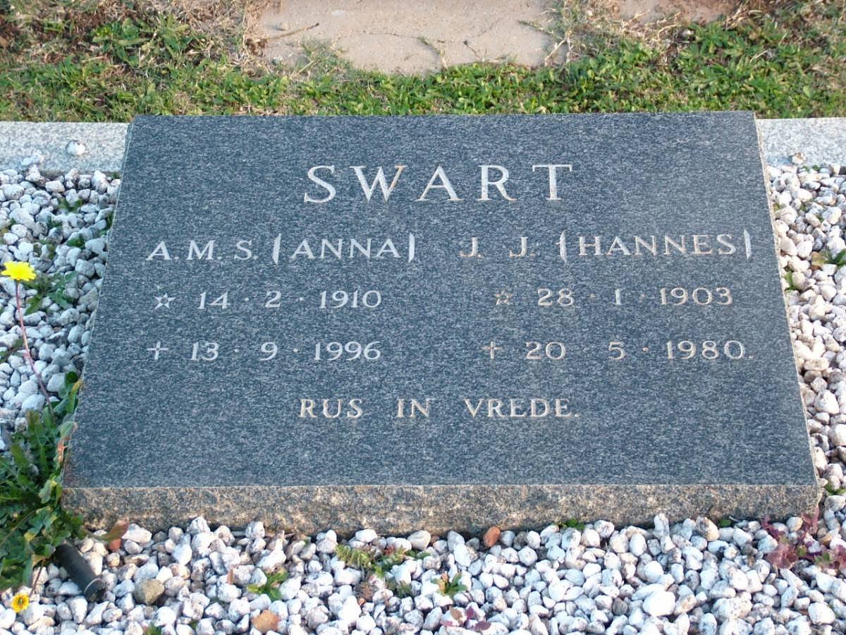 SWART J.J. 1903-1980 &amp; A.M.S. 1910-1996