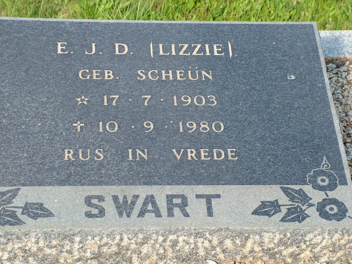 SWART E.J.D. nee SCHEÜN 1903-1980