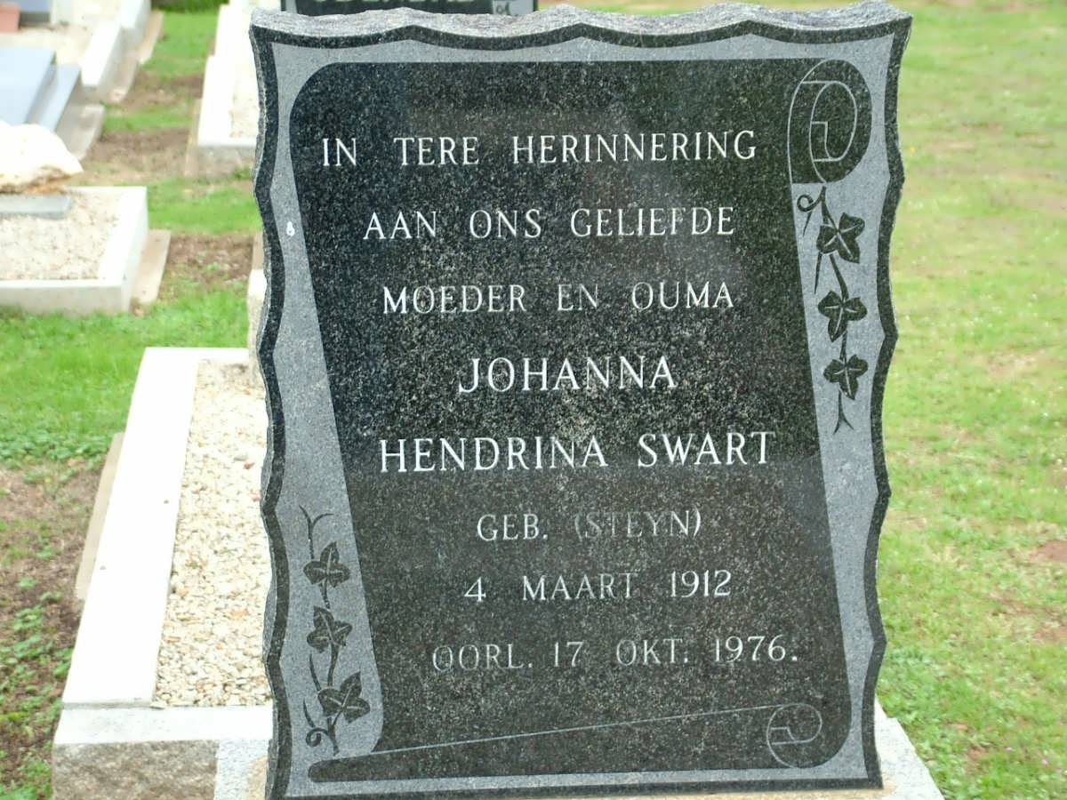 SWART Johanna Hendrina nee STEYN 1912-1976