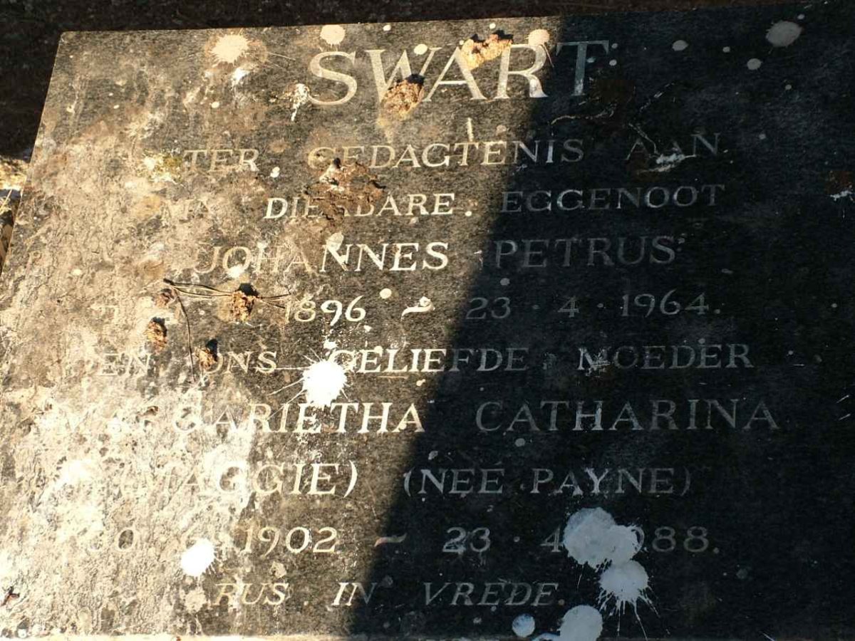 SWART Johannes Petrus 1896-1964 &amp; Magrietha Catharina Payne 1902-1988