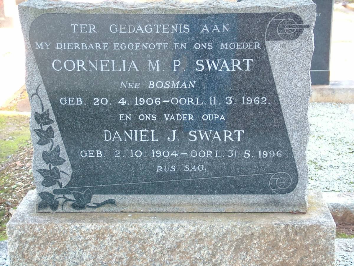 SWART Daniël J. 1904-1996 &amp; Cornelia M.P. BOSMAN 1906-1962