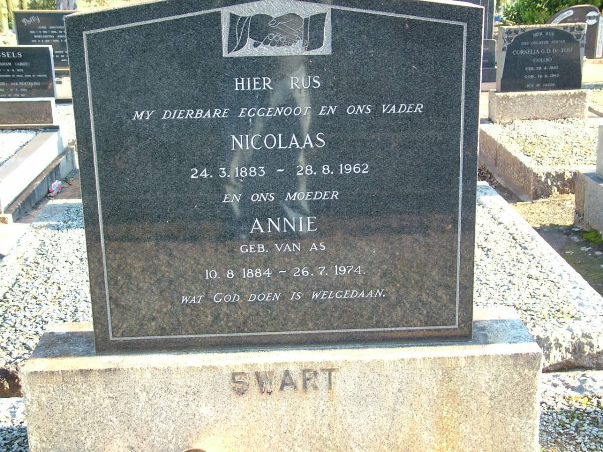 SWART Nicolaas 1883-1962 &amp; Annie VAN AS 1884-1974