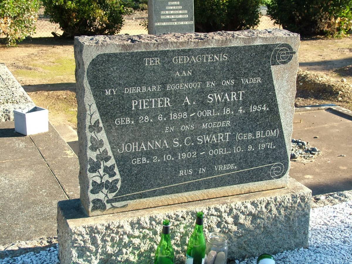 SWART Pieter A. 1898-1954 &amp; Johanna S.C. BLOM 1902-1971