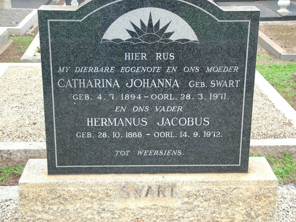 SWART Hermanus Jacobus 1888-1972 &amp; Catharina Johanna SWART 1894-1971