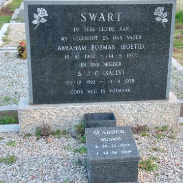 SWART Abraham Bosman 1902-1977 &amp; S.J.C. 1910-1978 :: SLABBER Susan 1934-2009 _1