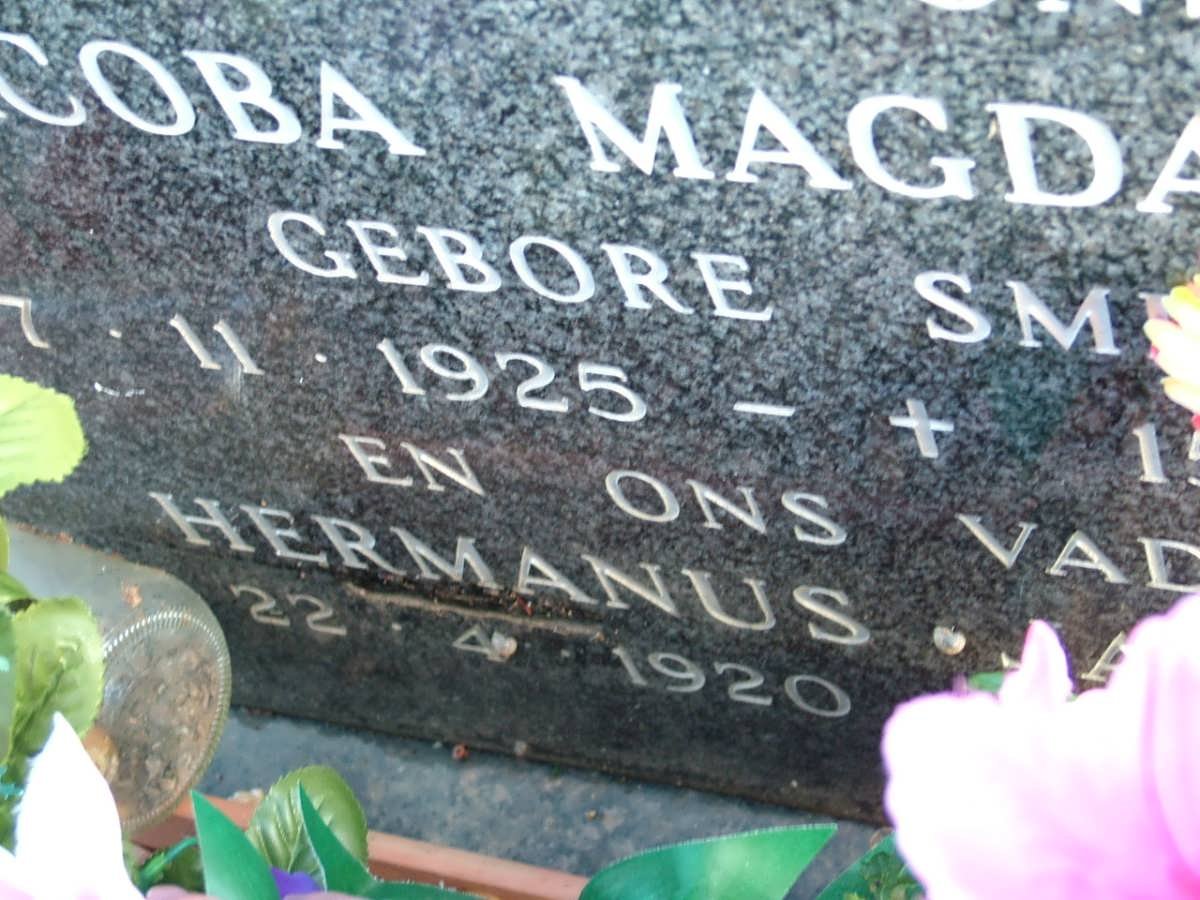 SWART Hermanus Jacobus 1920-1976 &amp; Jacoba Magdalena SMIT 1925-1975 _2